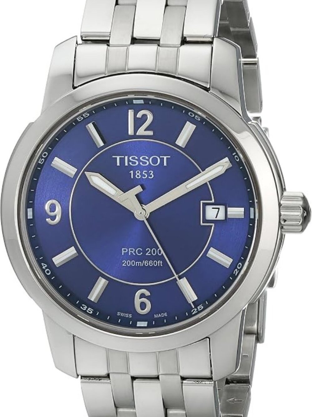 Men's Stainless Steel Tissot Watch  T0144101104700 PRC 200 Blue Dial